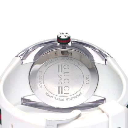 Gucci Stainless Steel Rubber 46mm Sync Web Quartz Watch White 4 of 4