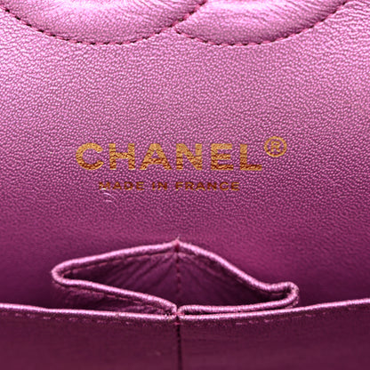 Chanel Iridescent Lambskin Quilted Medium Double Flap Purple 6 of 14
