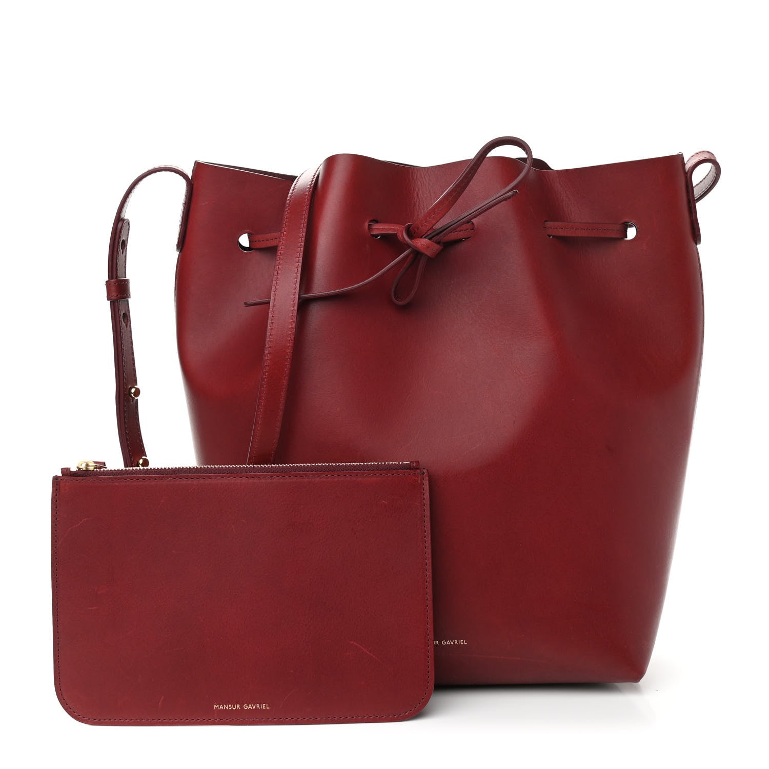 Mansur Gavriel Calfskin Bucket Bag Bordeaux 1 of 11