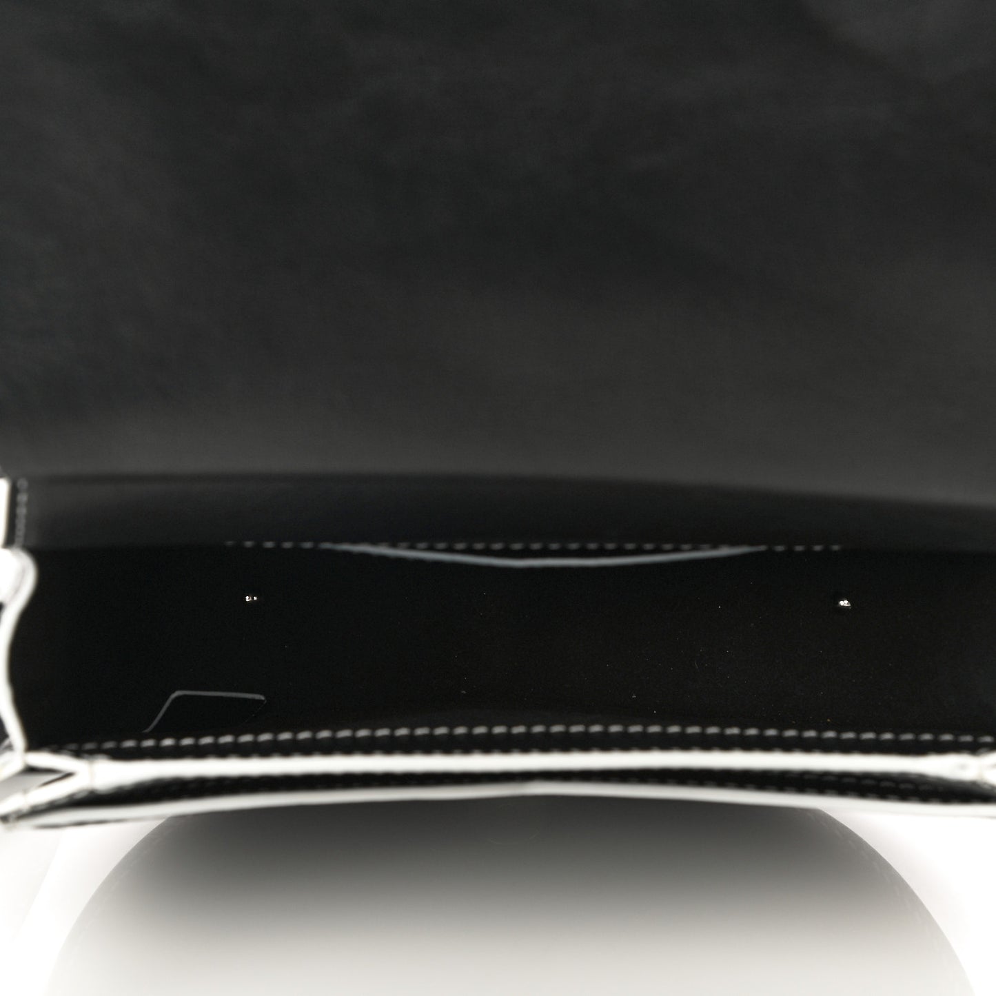 Calfskin Mini Infinity Saddle Bag Black White