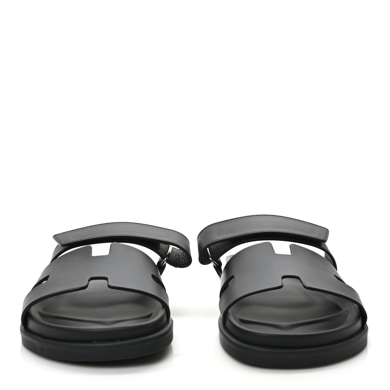 Hermes Calfskin Mens Chypre Sandals 42.5 Black 2 of 7