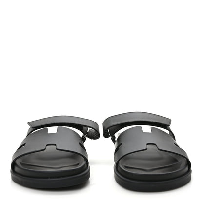Hermes Calfskin Mens Chypre Sandals 42.5 Black 2 of 7