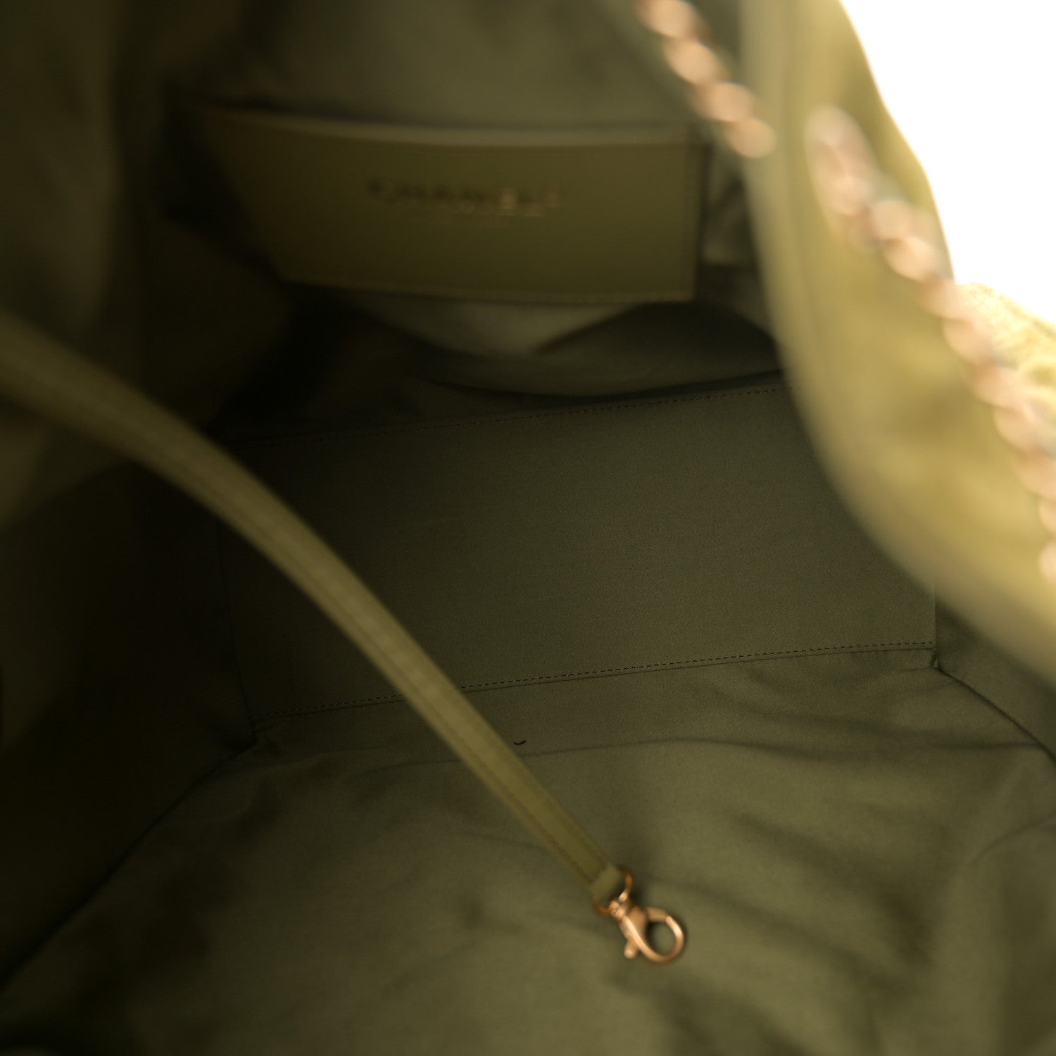 Chanel Suede Quilted Medium Chanel 25 Handbag Khaki 6 of 11