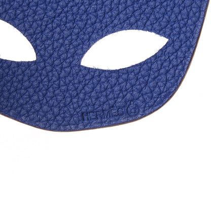 Hermes Togo Epsom Petit H Mask Bag Charm Bleu Electrique Anemone 3 of 4