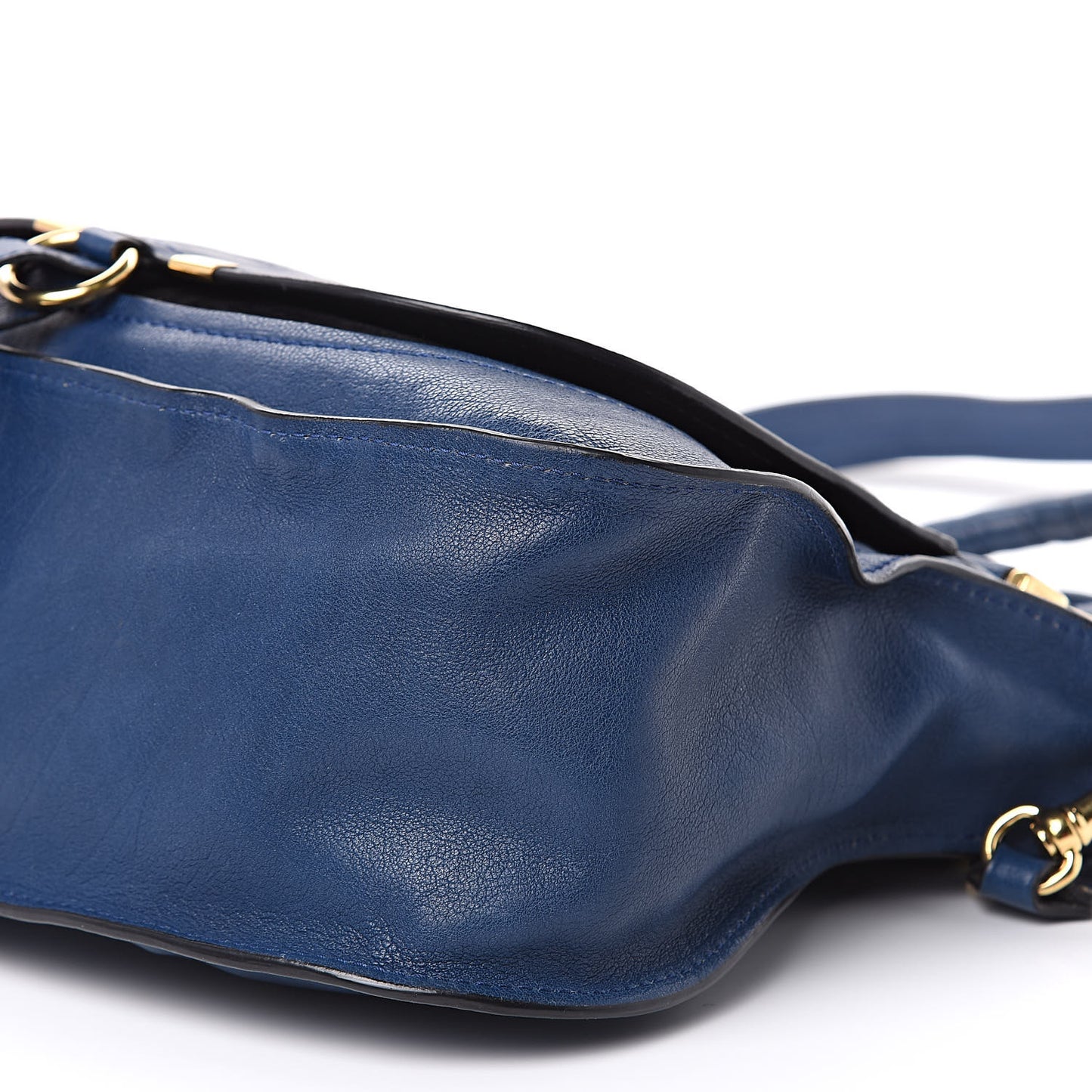 Natural Grain Calfskin Medium Marcie Nude Satchel Factory Blue