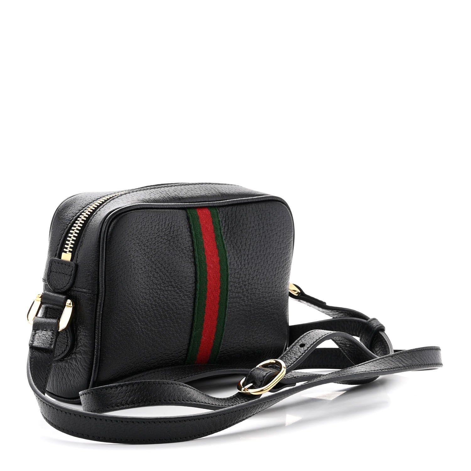 Gucci Calfskin Web Mini Ophidia Shoulder Bag Black 3 of 10