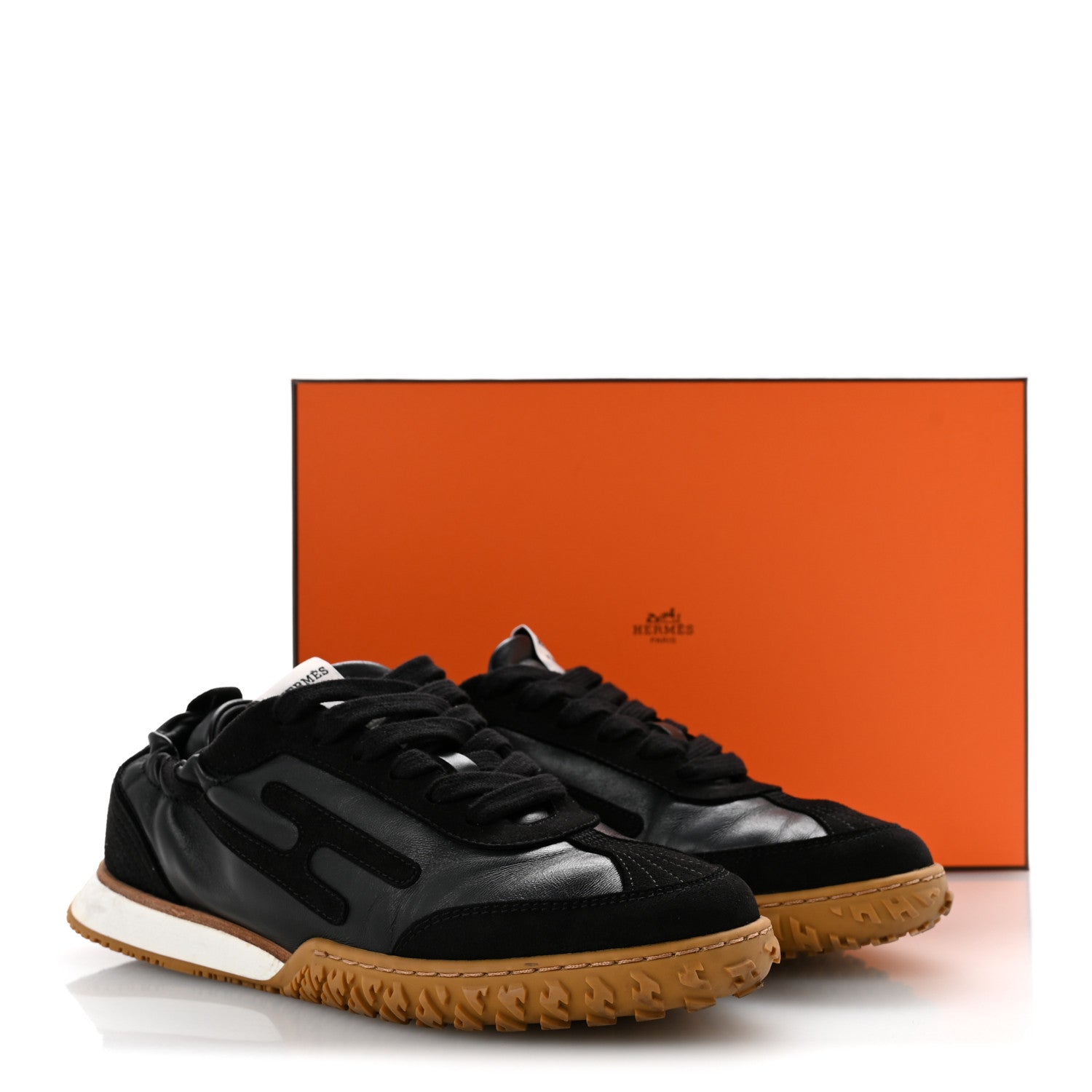 Hermes Nappa Suede Goatskin Jet Sneakers 37 Black 11 of 11