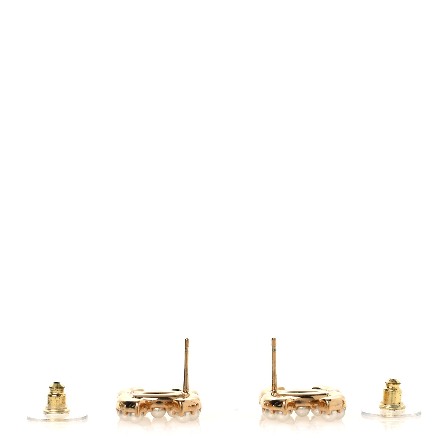 Chanel Pearl Crystal CC Earrings Gold 3 of 5