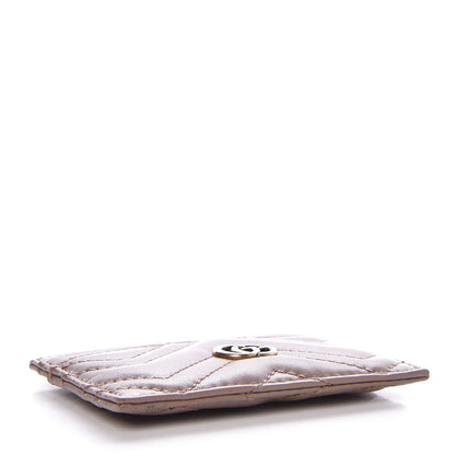 Gucci Calfskin Matelasse GG Marmont Card Holder Porcelain Rose 4 of 7