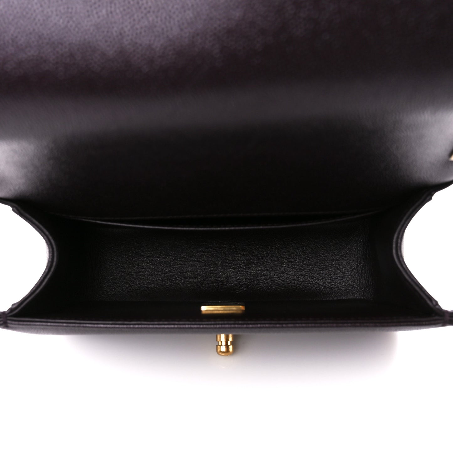 Metallic Caviar Quilted Small Boy Flap Dark Brown