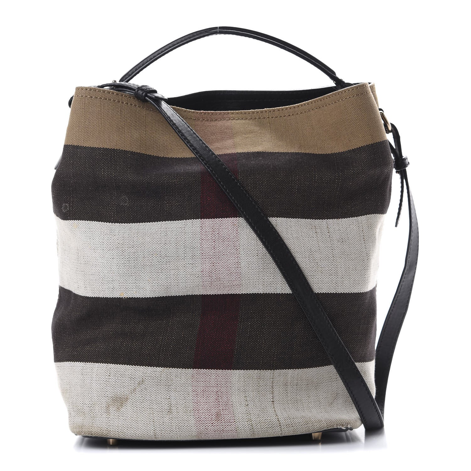 Burberry Canvas Mega Check Medium Susanna Hobo Black 1 of 16