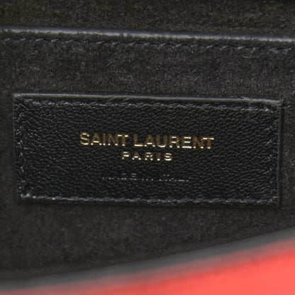 Saint Laurent Metallic Calfskin Small Classic Monogram Kate Satchel Red 6 of 9