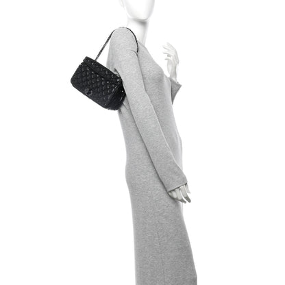 Valentino Garavani Calfskin Tonal Rockstud Spike Convertible Shoulder Bag Black 2 of 9