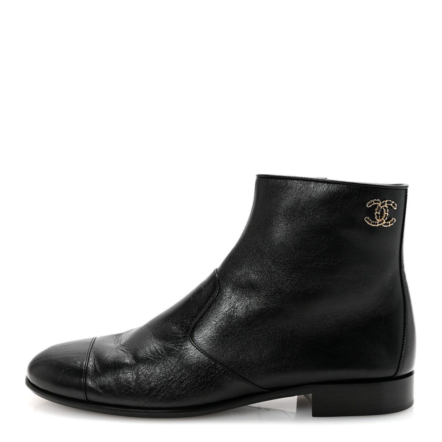 Aged Calfskin CC Ankle Boots 41 Black