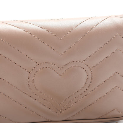 Gucci Calfskin Matelasse Super Mini GG Marmont Shoulder Bag Porcelain Rose 9 of 10