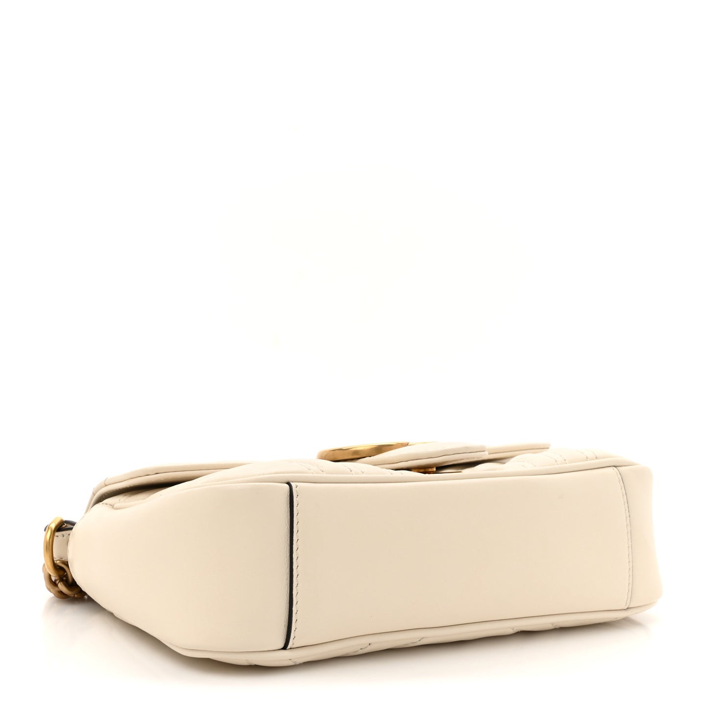 Calfskin Matelasse Mini GG Marmont Shoulder Bag White