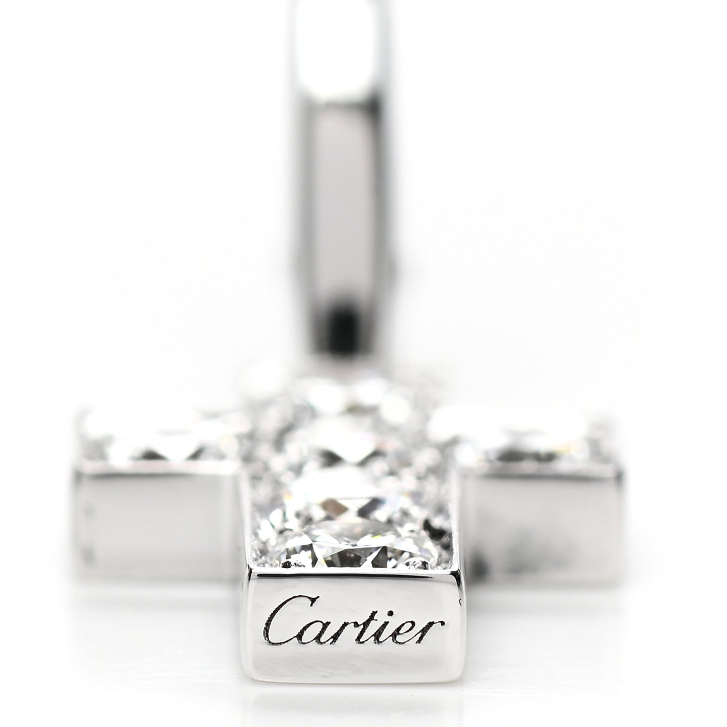 18K White Gold Diamond .84ctw Cross Charm Pendant