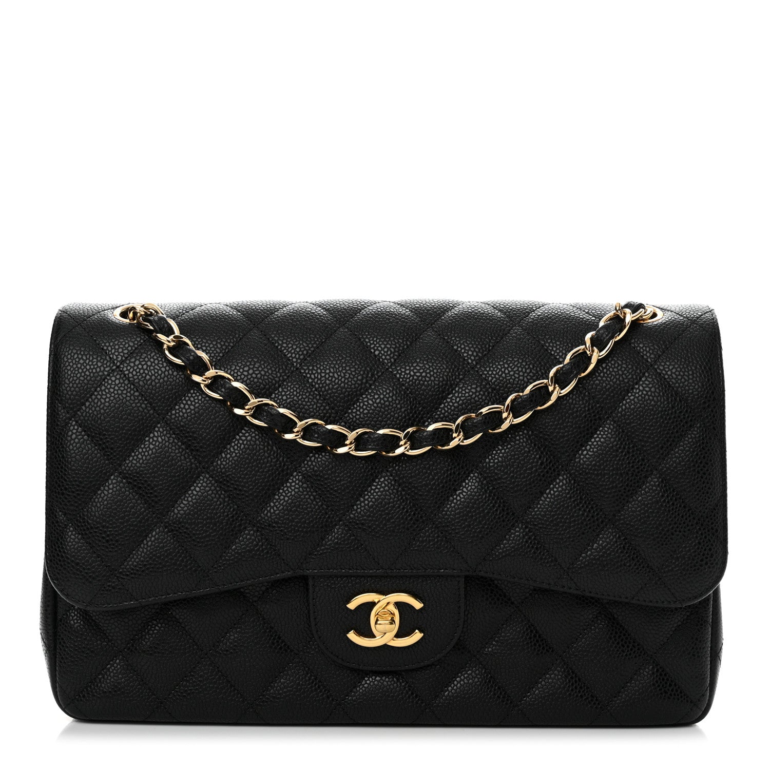 Chanel Caviar Quilted Jumbo Double Flap Black 1 of 12