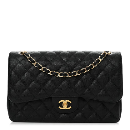 Chanel Caviar Quilted Jumbo Double Flap Black 1 of 12