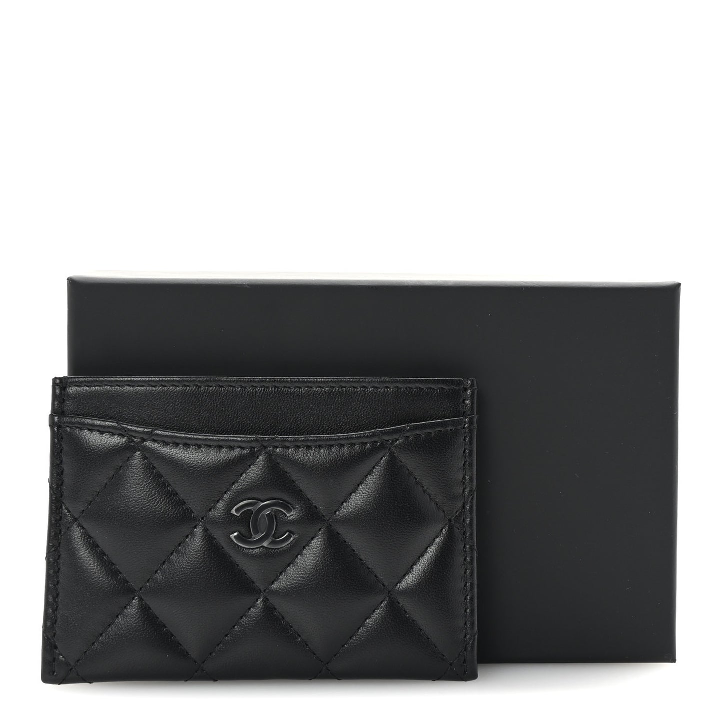 Lambskin Quilted Card Holder So Black