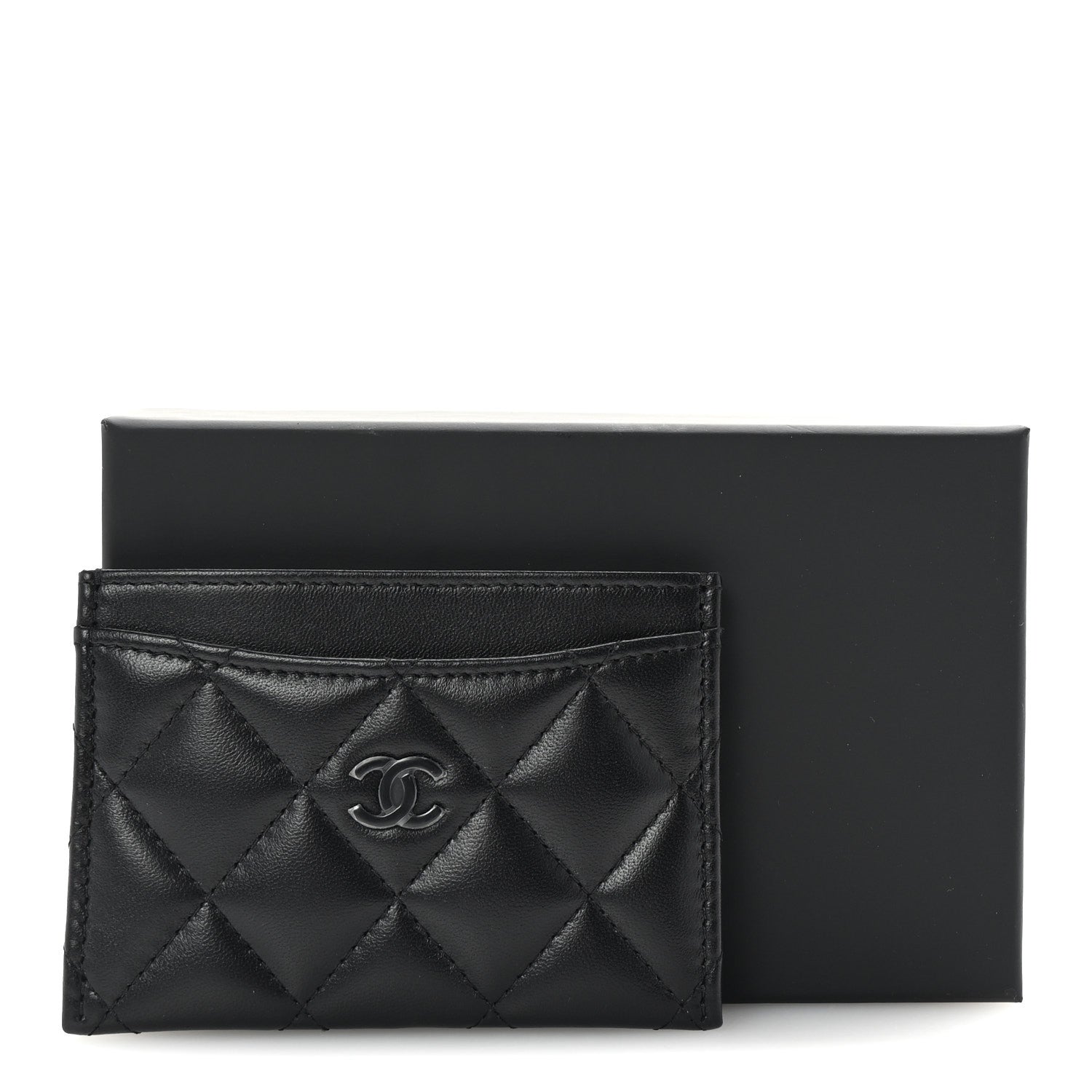 Chanel Lambskin Quilted Card Holder So Black 9 of 9