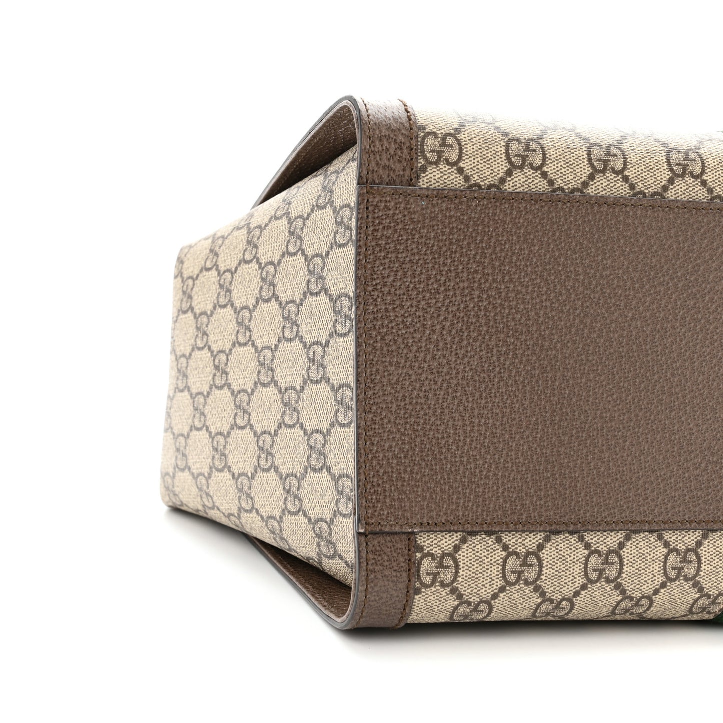 GG Supreme Monogram Web Medium Ophidia Tote Bag Brown
