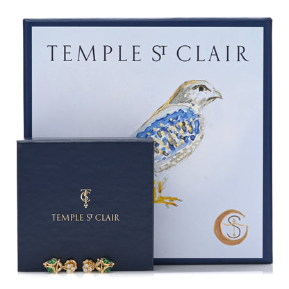 Temple St. Clair 18K Yellow Gold Diamond Tsavorite Drop Earrings 5 of 5