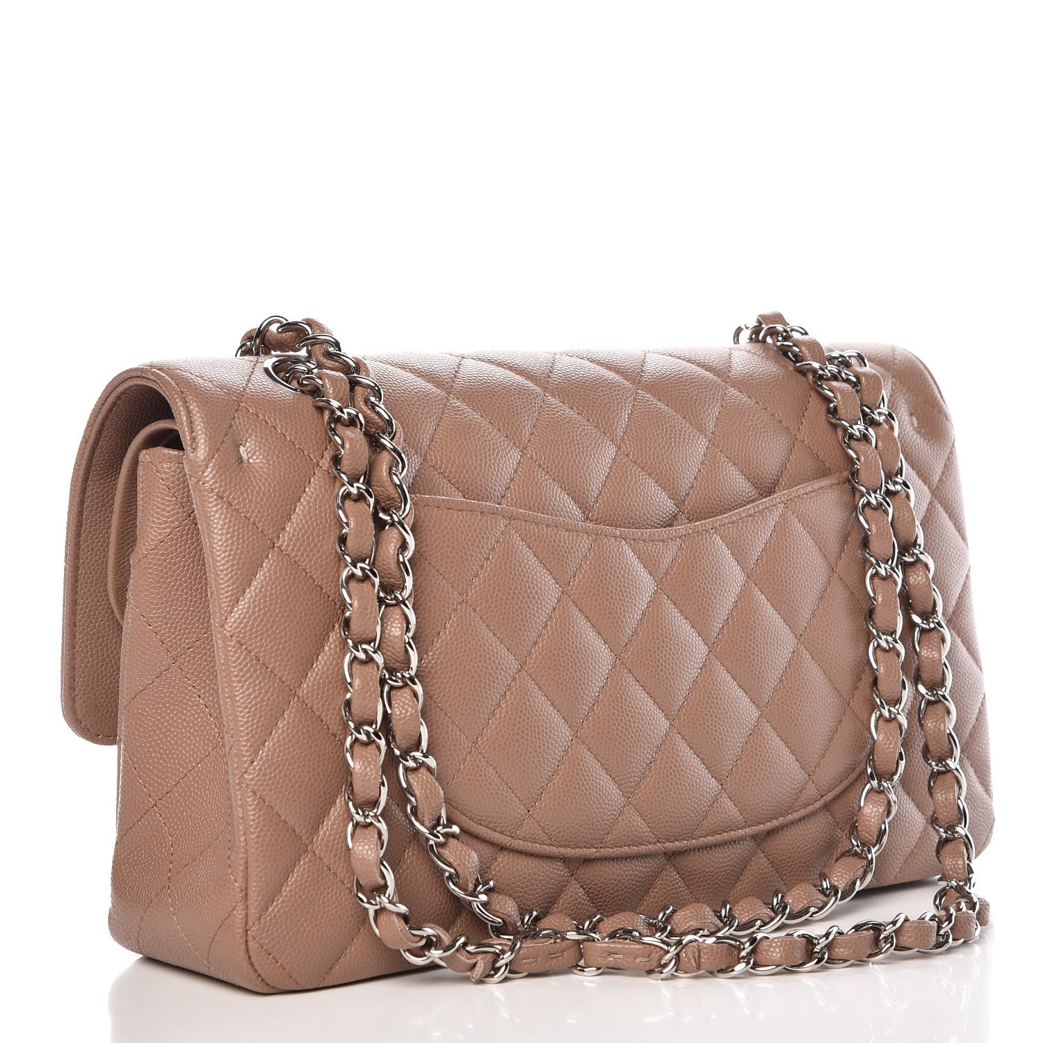 Chanel Caviar Quilted Medium Double Flap Dark Beige 3 of 13