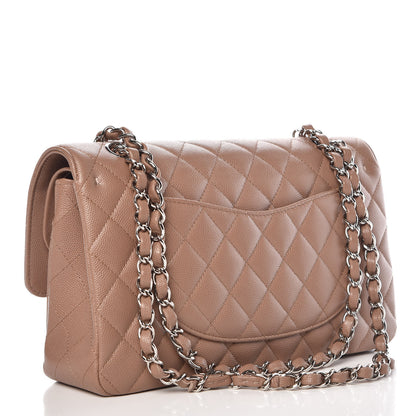 Chanel Caviar Quilted Medium Double Flap Dark Beige 3 of 13