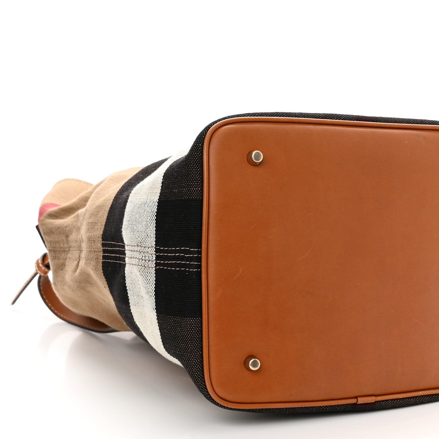 Burberry Canvas Mega Check Medium Ashby Hobo Saddle Brown 8 of 10