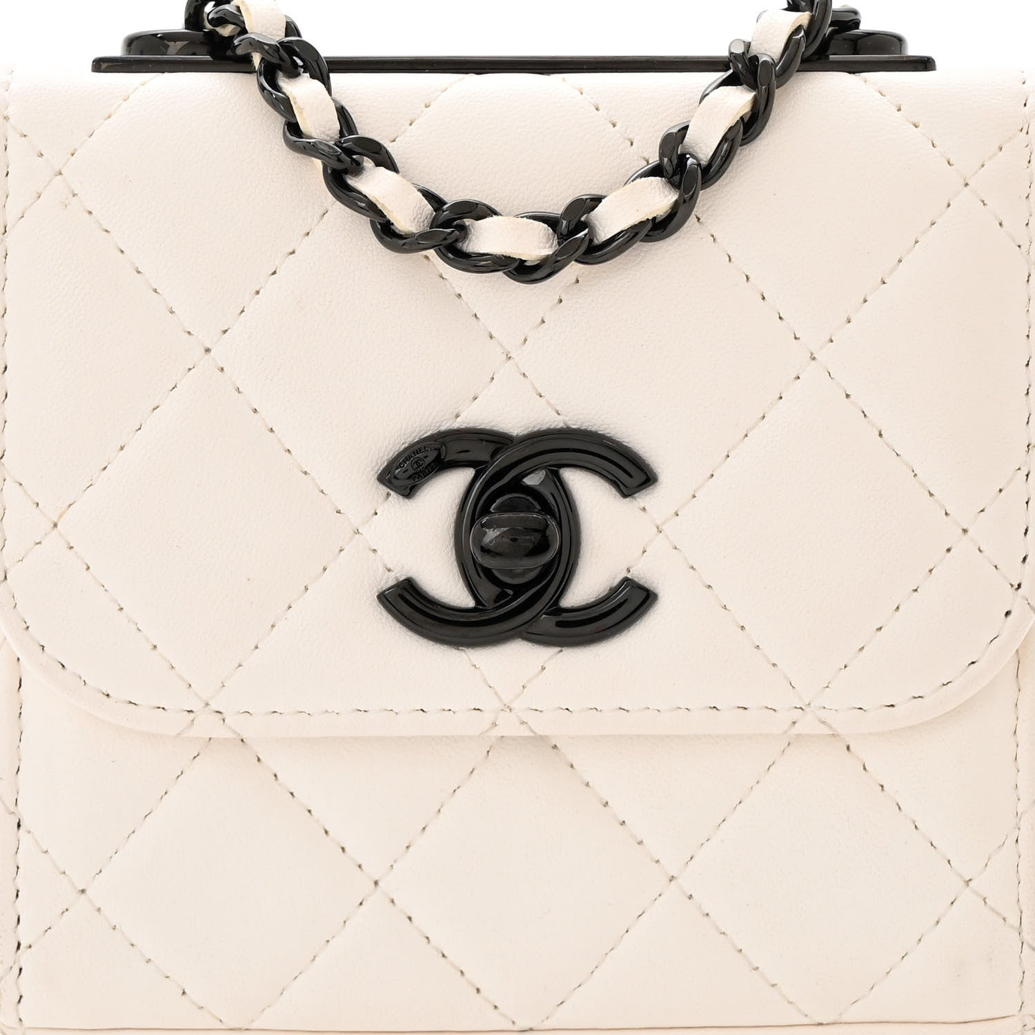 Chanel Lambskin Quilted Mini Trendy CC Clutch With Chain White 8 of 12