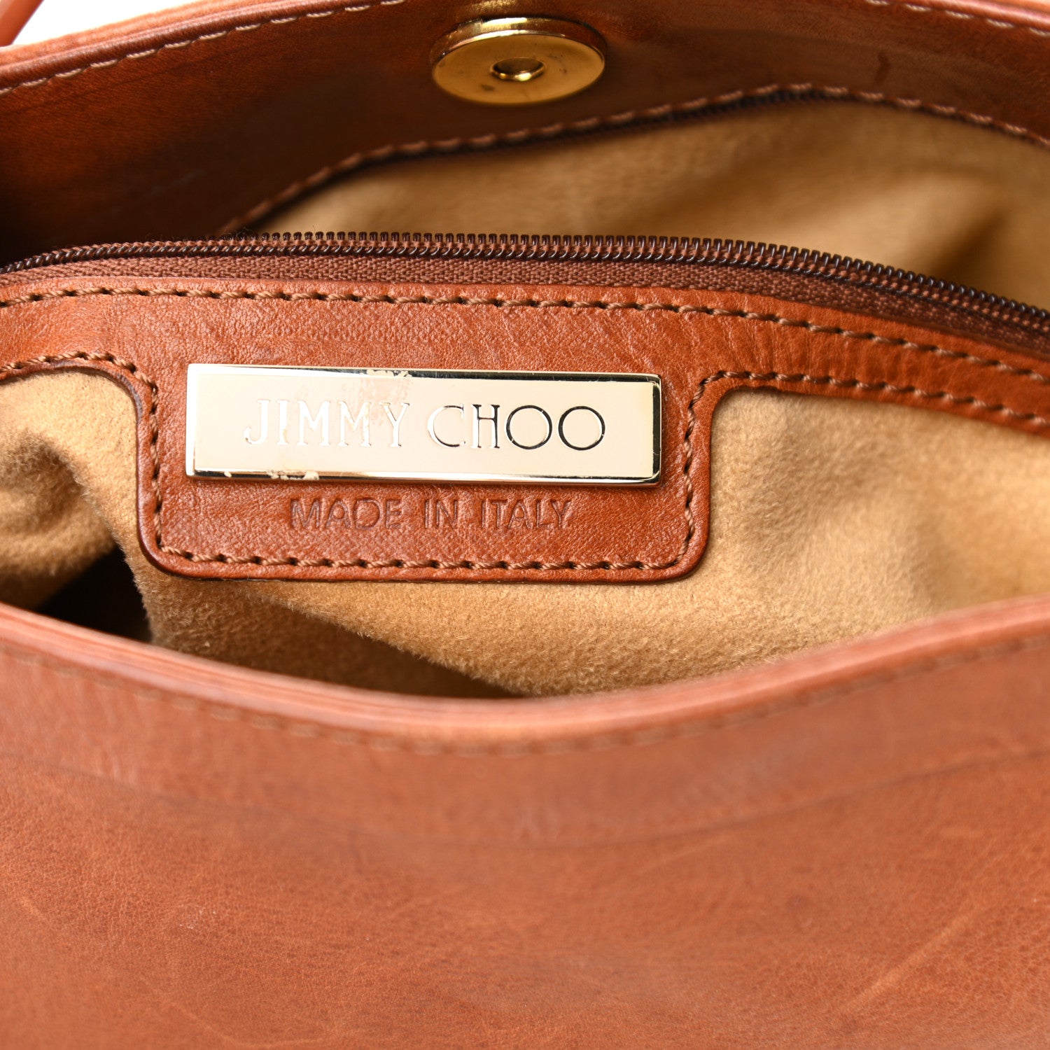 Jimmy Choo Calfskin Ruby Hobo Cognac 5 of 9