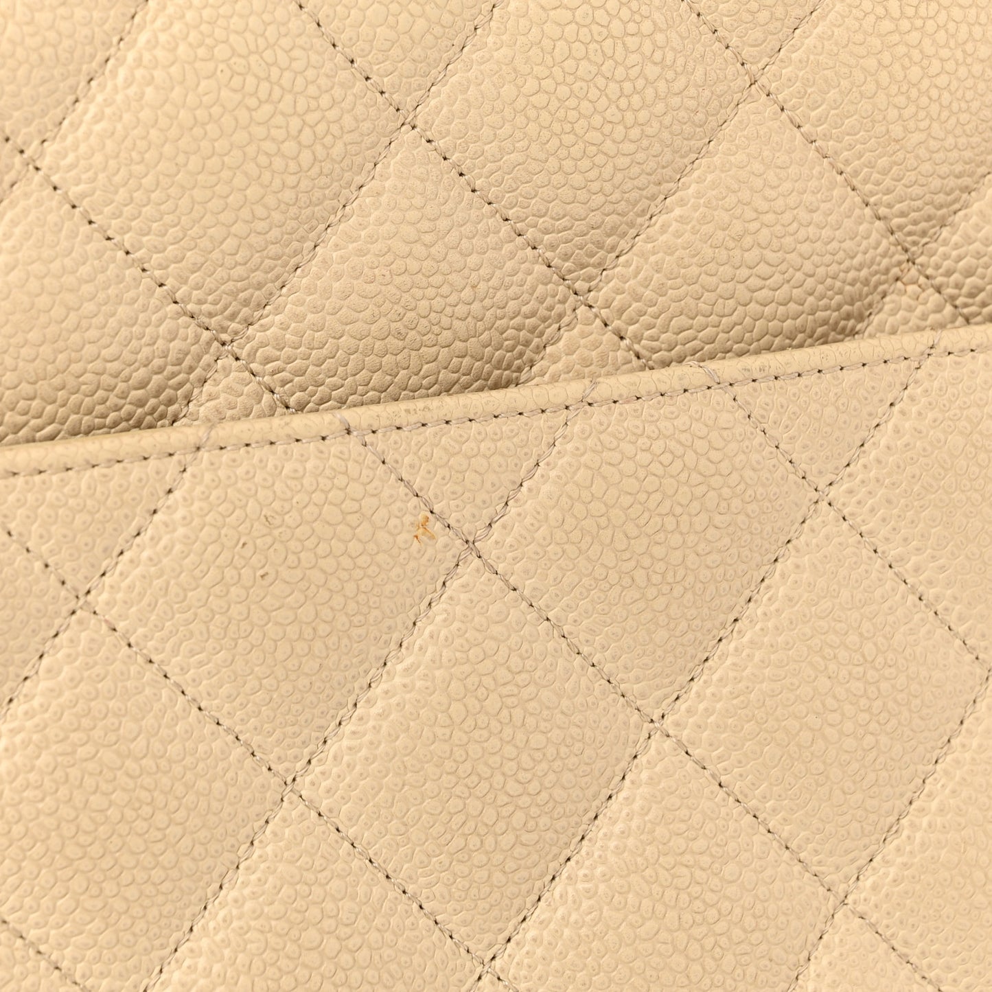 Caviar Quilted Medallion Tote Light Beige