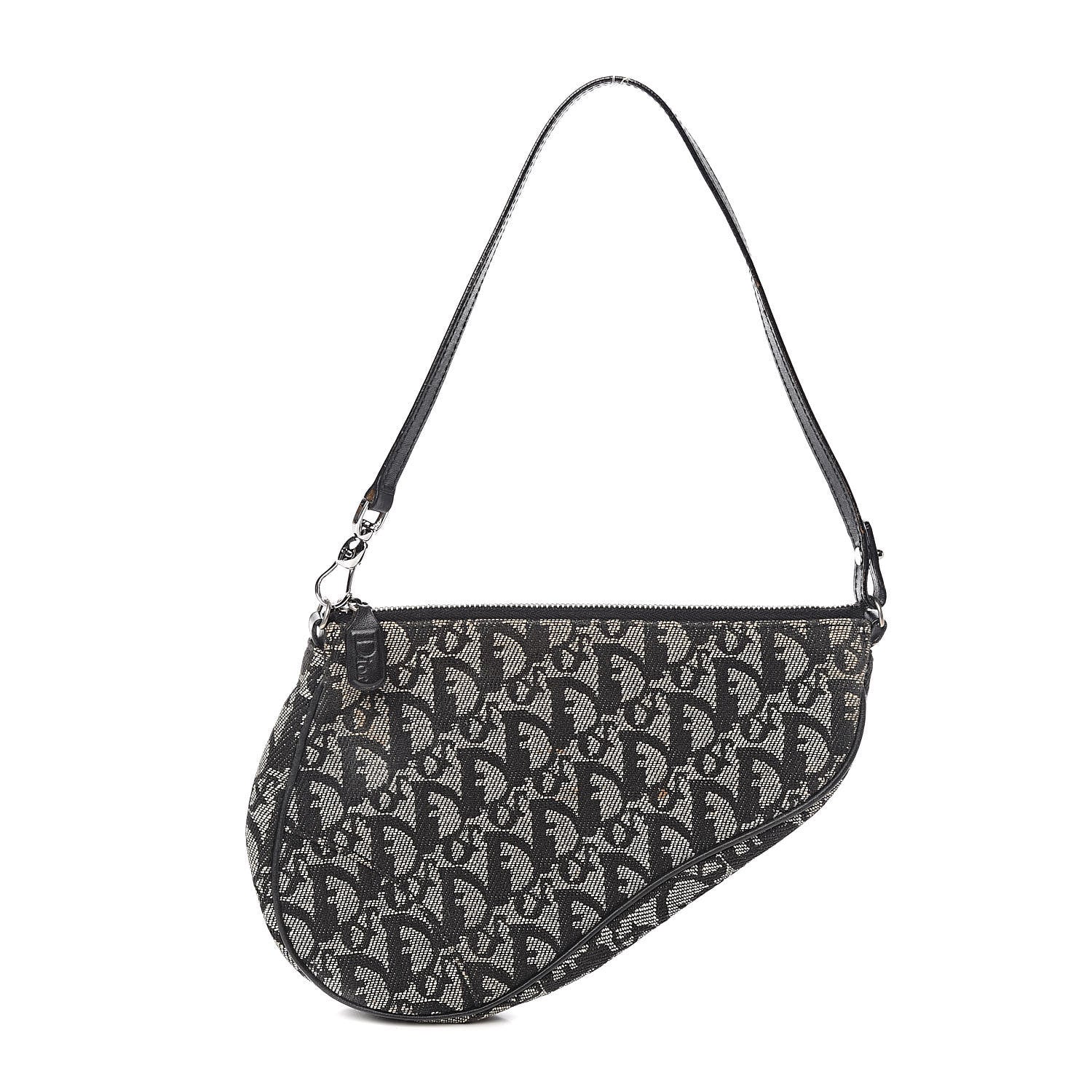 Christian Dior Monogram Mini Saddle Pochette Black 1 of 13