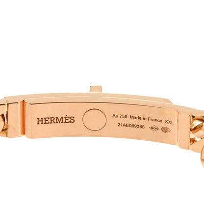 Hermes 18K Rose Gold Diamond PM Kelly Chaine Bracelet XXL 3 of 3