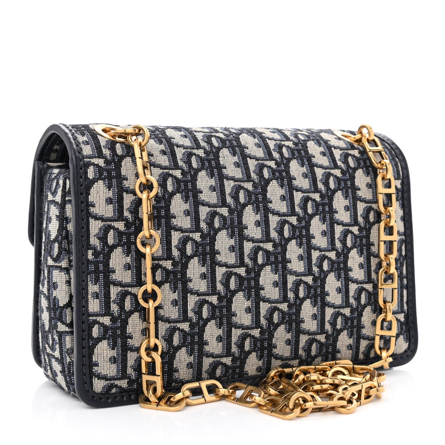 Christian Dior Oblique CD Lock Chain Flap Blue 3 of 11