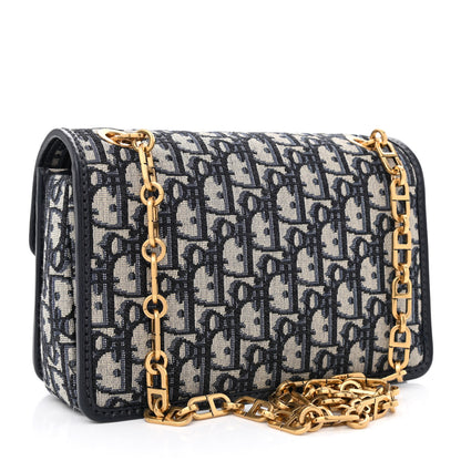 Christian Dior Oblique CD Lock Chain Flap Blue 3 of 11