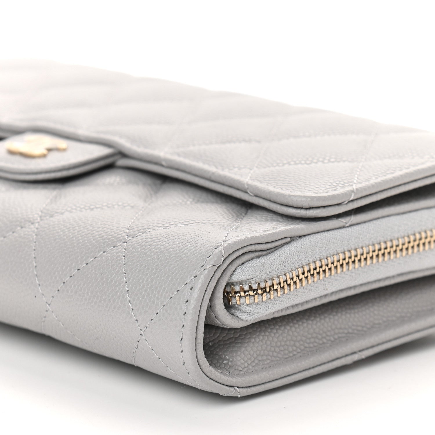 Chanel Caviar Quilted Phone Holder Wallet on Removable Chain Grey 11 of 11
