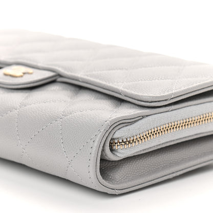 Chanel Caviar Quilted Phone Holder Wallet on Removable Chain Grey 11 of 11