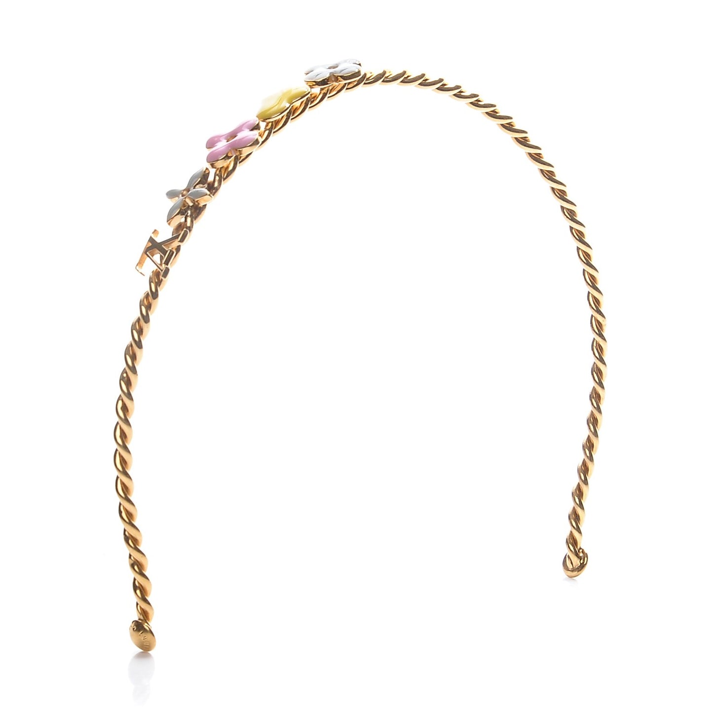 Brass Enamel Monogram Sweet Headband Gold