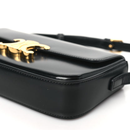 Celine Shiny Calfskin Triomphe Shoulder Bag Black 10 of 10