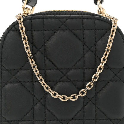 Christian Dior Lambskin Cannage Lady Dior Phone Holder Black 8 of 12
