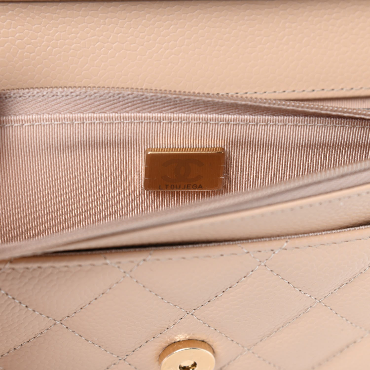 Chanel Caviar Quilted Wallet On Chain WOC Beige 7 of 9