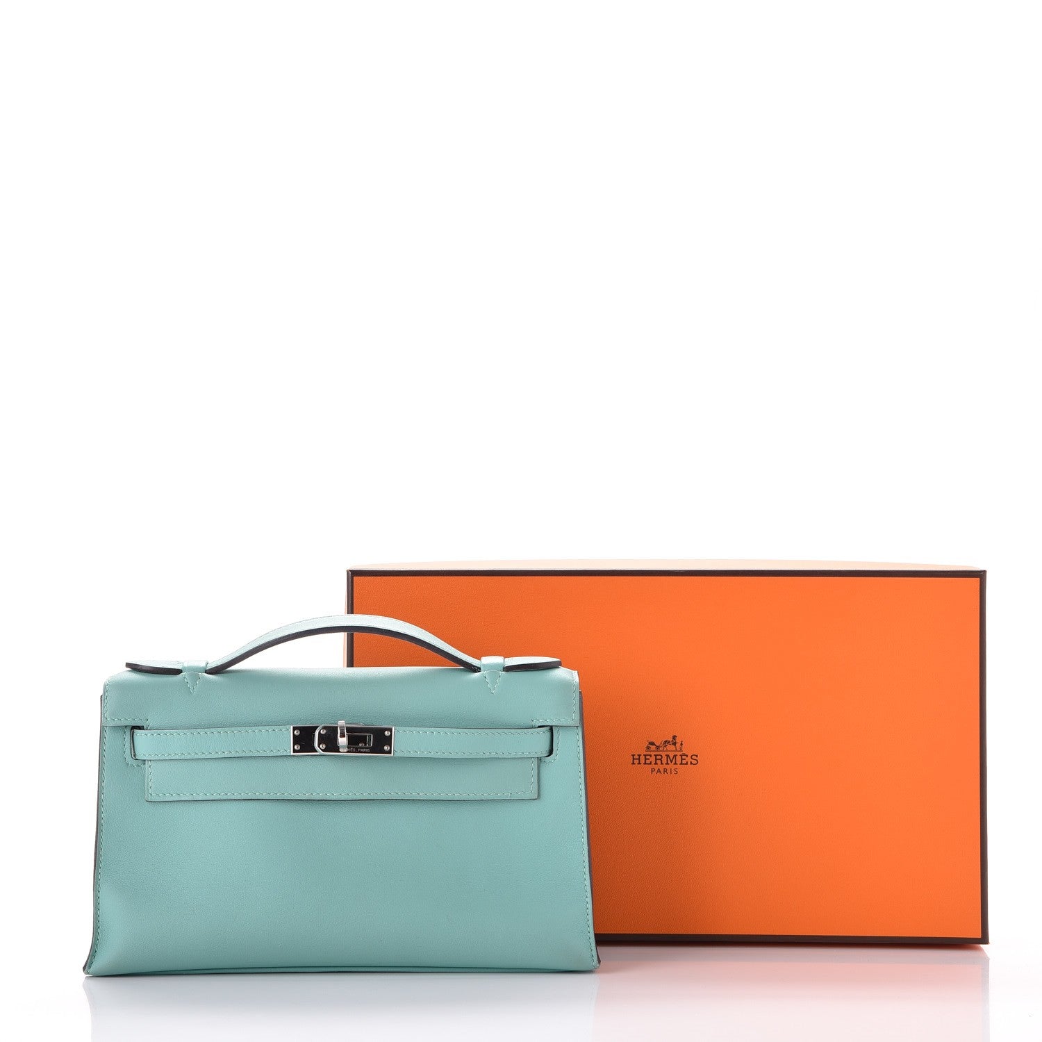 Hermes Swift Kelly Pochette Clutch Bleu Atoll 30 of 30