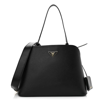 Prada Saffiano Cuir Matinee Tote Black Cherry 1 of 9