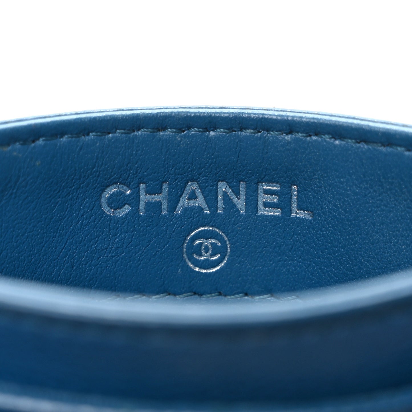 Caviar Quilted My Everything Card Holder Blue