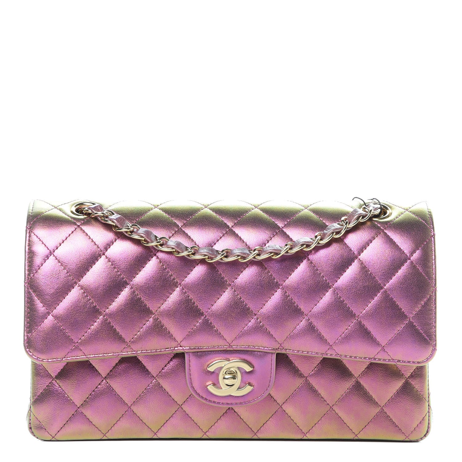 Chanel Iridescent Lambskin Quilted Medium Double Flap Purple 1 of 11