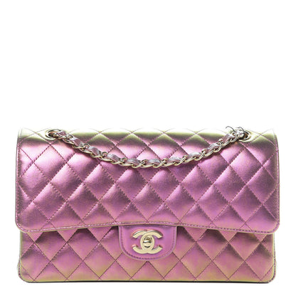 Chanel Iridescent Lambskin Quilted Medium Double Flap Purple 1 of 11