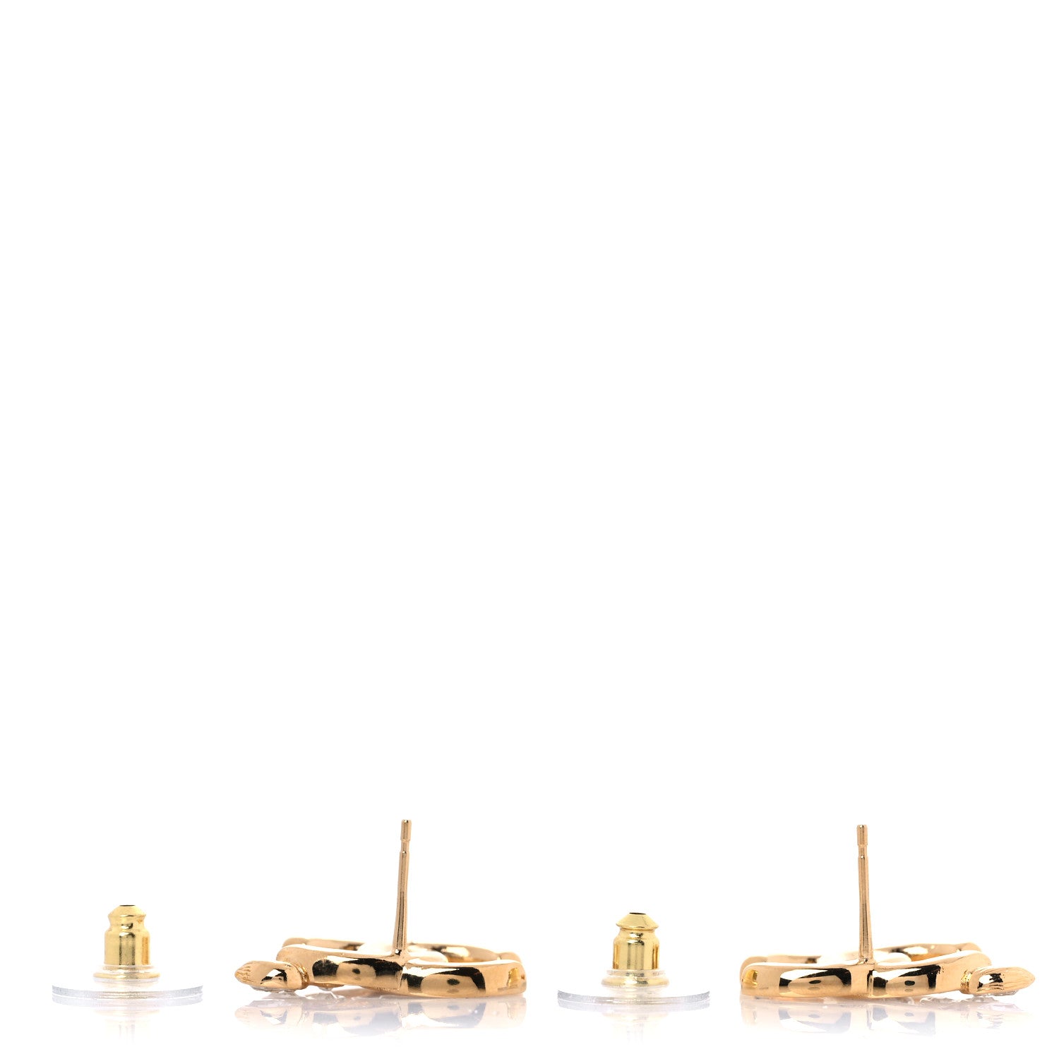 Chanel Crystal Wheat CC Earrings Gold 3 of 5