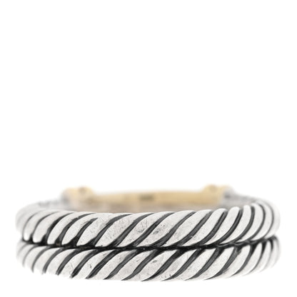 David Yurman Sterling Silver 14K Yellow Gold Metro Cable Ring 61 9.75 3 of 4